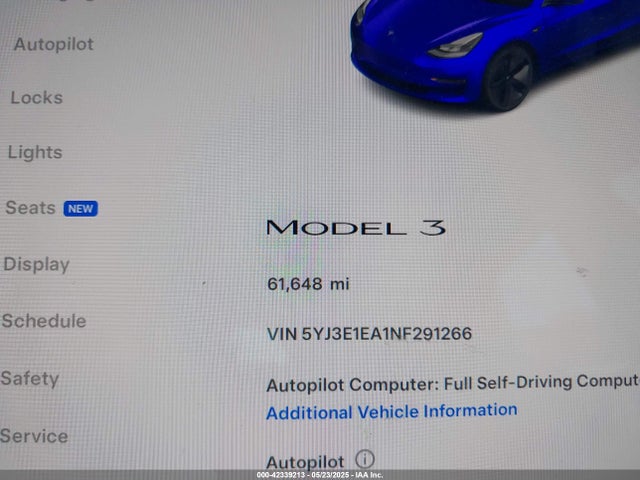 Tesla MODEL 3 2022 5YJ3E1EA1NF291266 Image 16