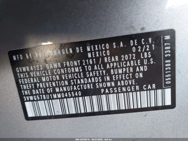 2021 VOLKSWAGEN JETTA 3VWG57BU1MM045540 Photo 8