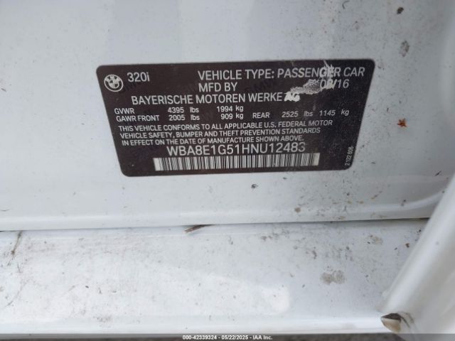 WBA8E1G51HNU12483 BMW 320i
