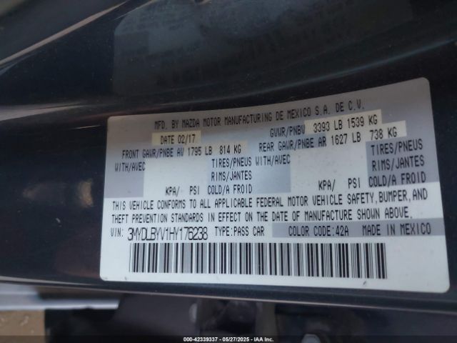 3MYDLBYV1HY176238 Toyota YARIS IA