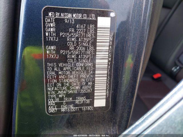 JN8AF5MVXET355287 Nissan Juke Sl