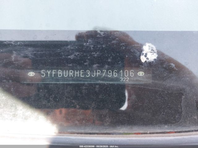 5YFBURHE3JP796106 Toyota 2zr-fe