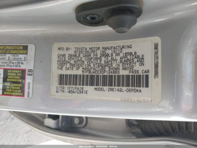 2013 TOYOTA COROLLA 5YFBU4EEXDP124863 Photo 8