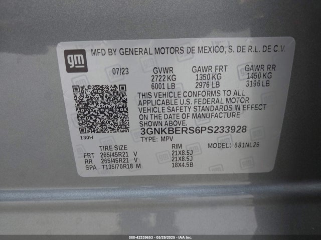 3GNKBERS6PS233928 Chevrolet lgx