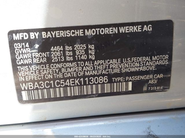 WBA3C1C54EK113086 BMW 328I