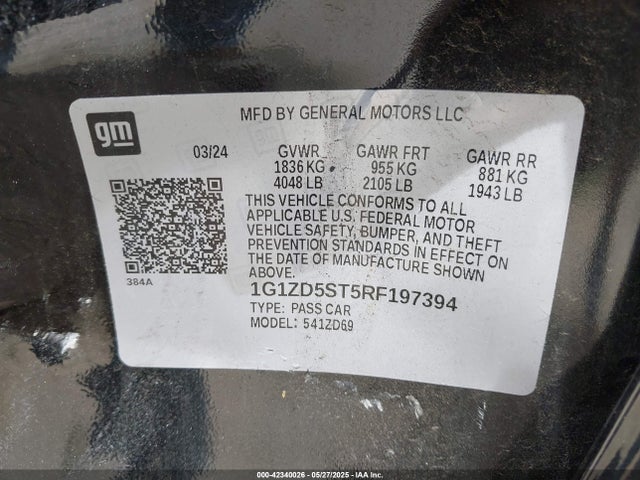 1G1ZD5ST5RF197394 Chevrolet Malibu Fwd 1lt