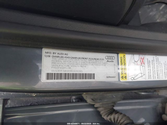 2009 AUDI A4 WAUDF48H49K009395 Photo 8