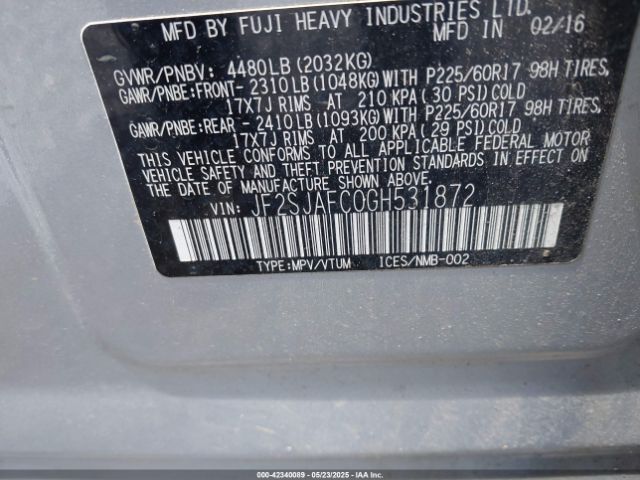 JF2SJAFC0GH531872 Subaru Forester 2.5i Premium
