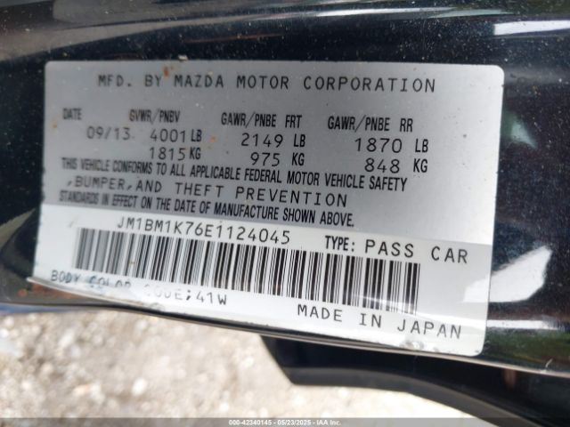 JM1BM1K76E1124045 Mazda Mazda3 I Sport