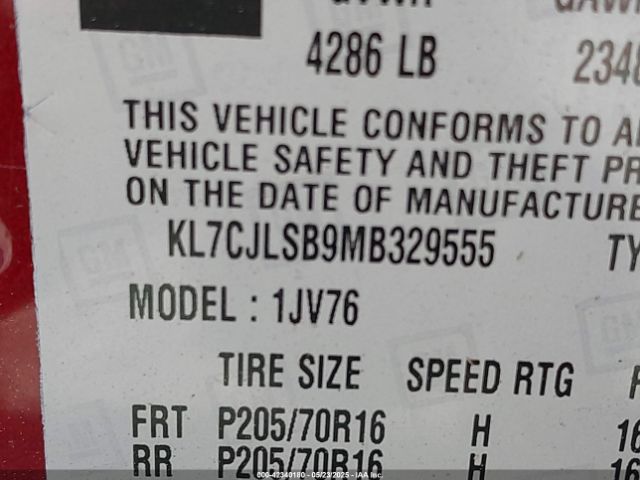 2021 CHEVROLET TRAX KL7CJLSB9MB329555 Photo 8