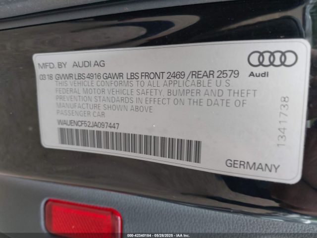 2018 AUDI A5 WAUENCF52JA097447 Photo 8