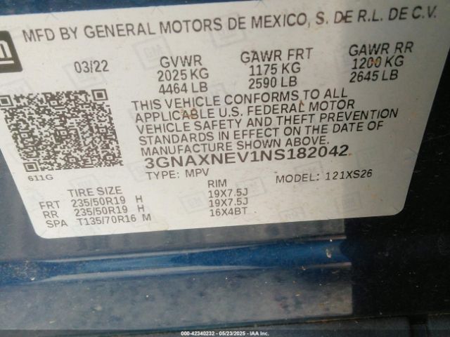 2022 CHEVROLET EQUINOX 3GNAXNEV1NS182042 Photo 8