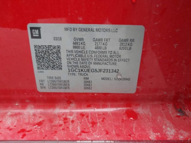 1GC1KUEG5JF231342 Chevrolet Silverado 2500hd Wt