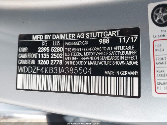 2018 MERCEDES-BENZ E 300 WDDZF4KB3JA385504 Photo 8