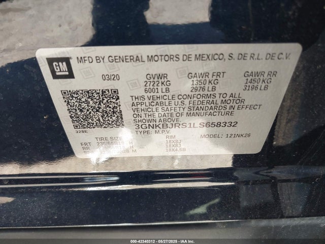 Chevrolet lgx 2020 3GNKBJRS1LS658332 Image 9