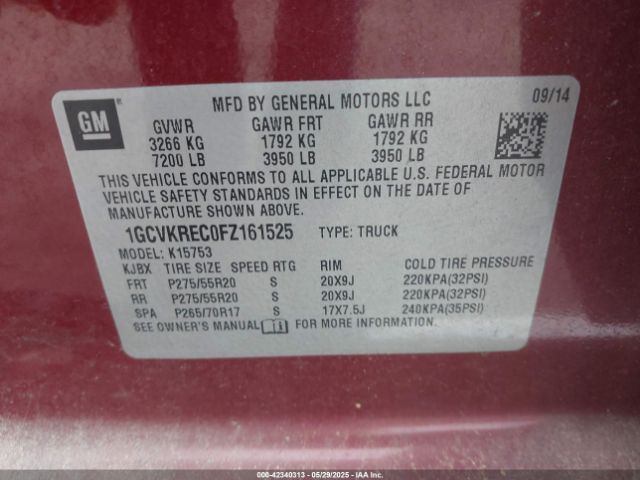 2015 CHEVROLET SILVERADO 1500 1GCVKREC0FZ161525 Photo 8