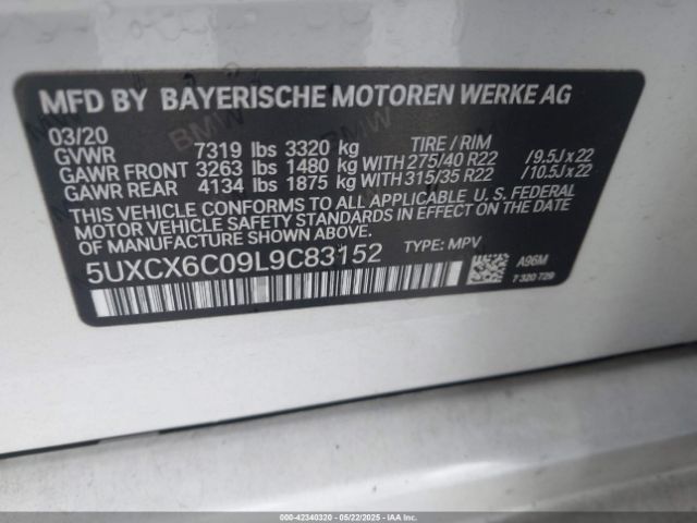 5UXCX6C09L9C83152 BMW X7