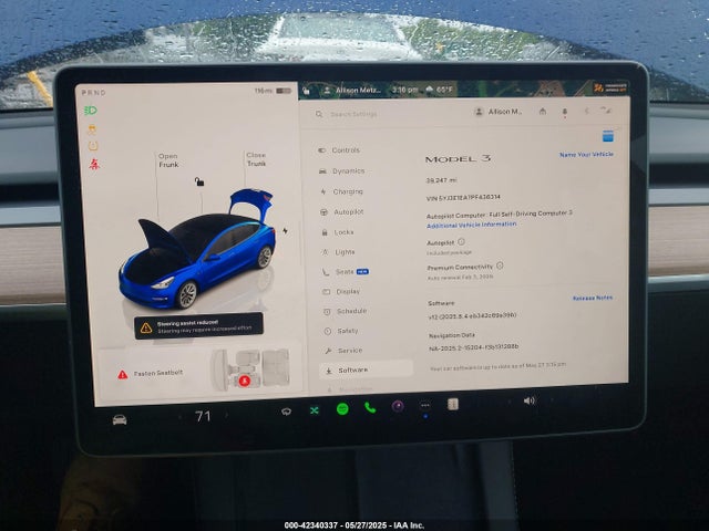 5YJ3E1EA7PF436314 Tesla Model 3 Rear-wheel Drive