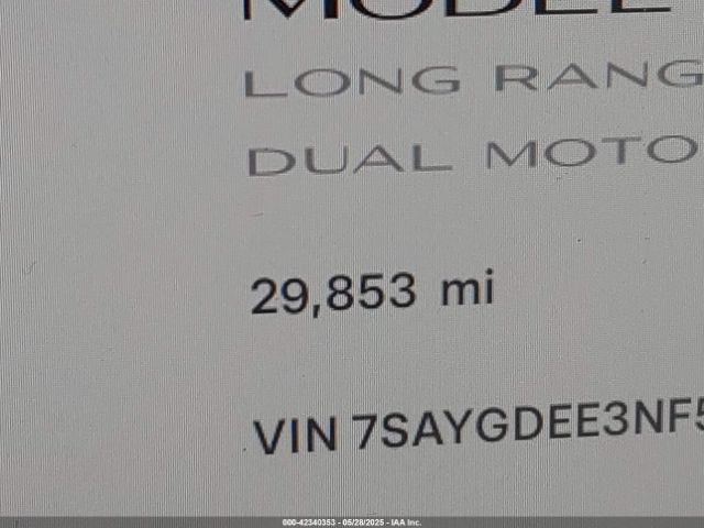7SAYGDEE3NF524295 Tesla Model Y Long Range Dual Motor All-wheel Drive