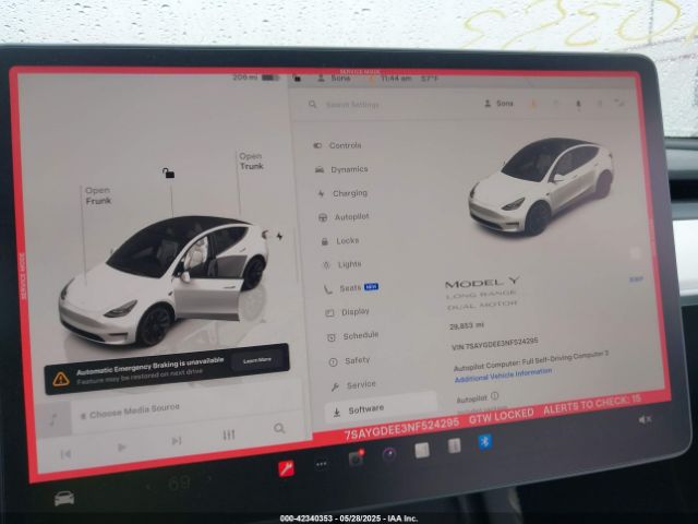 7SAYGDEE3NF524295 Tesla Model Y Long Range Dual Motor All-wheel Drive