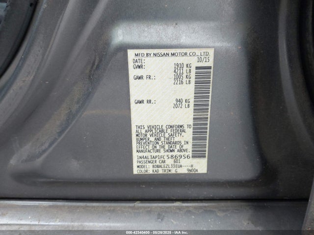 1N4AL3AP1FC586956 Nissan Altima 2.5 S