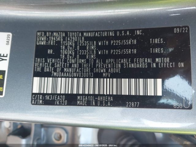 2022 TOYOTA COROLLA CROSS 7MUDAAAG0NV030013 Photo 8