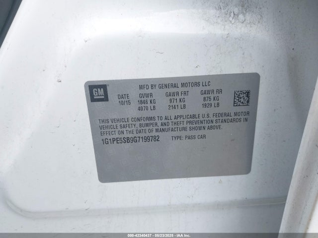 1G1PE5SB9G7199782 Chevrolet Cruze Limited 1lt Auto
