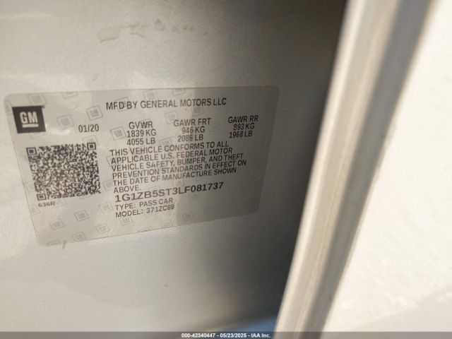1G1ZB5ST3LF081737 Chevrolet Malibu Fwd Ls