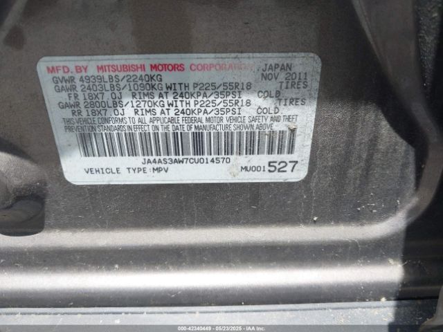 2012 MITSUBISHI OUTLANDER JA4AS3AW7CU014570 Photo 8
