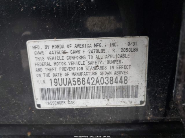 2002 ACURA TL 19UUA56642A038448 Photo 8