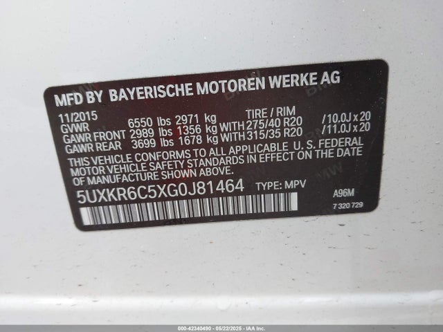 5UXKR6C5XG0J81464 BMW X5