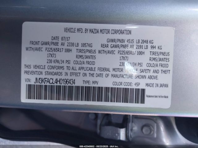 2017 MAZDA CX-5 JM3KFACL4H0196434 Photo 8