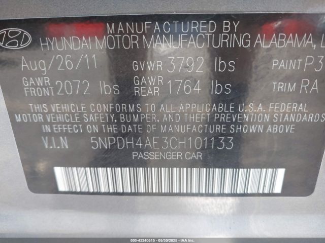 2012 HYUNDAI ELANTRA 5NPDH4AE3CH101133 Photo 8