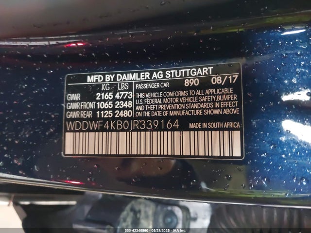 Mercedes-Benz m274 2018 WDDWF4KB0JR339164 Image 9