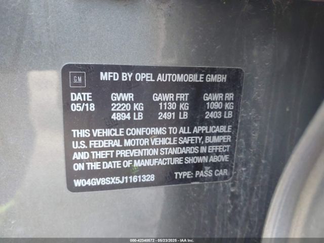W04GV8SX5J1161328 Buick Regal Tourx Essence