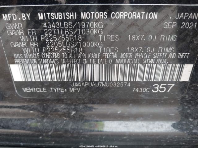 2021 MITSUBISHI OUTLANDER SPORT JA4APUAU7MU032574 Photo 8