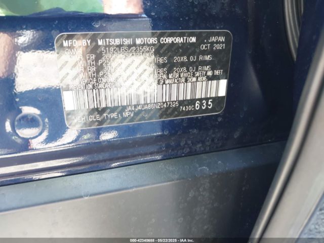 2022 MITSUBISHI OUTLANDER JA4J4UA86NZ047325 Photo 8