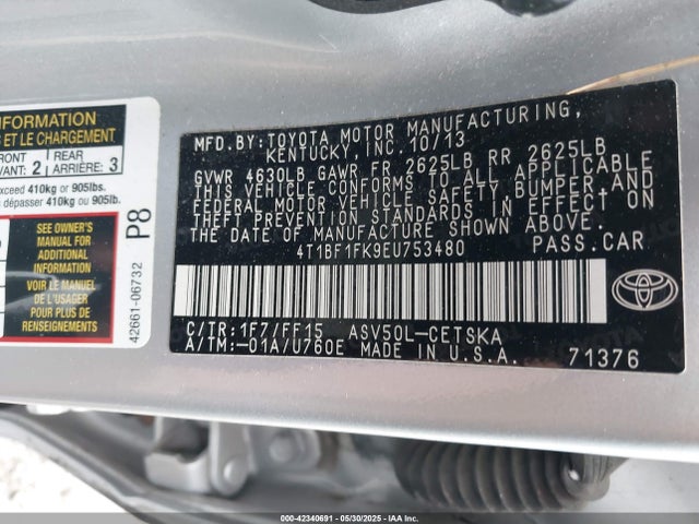 4T1BF1FK9EU753480 Toyota CAMRY SE
