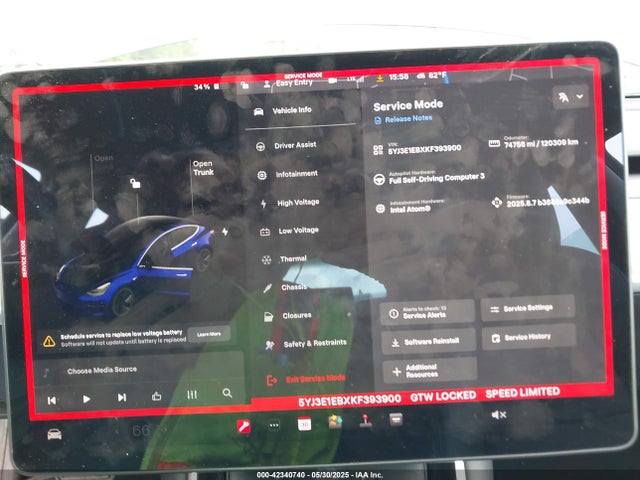 5YJ3E1EBXKF393900 Tesla 2019