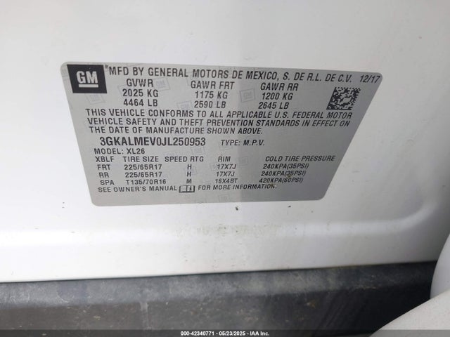 3GKALMEV0JL250953 GMC lyx - direct injection, vvt, fgt, turbo, alum, gen 1