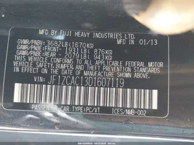 2013 SUBARU BRZ JF1ZCAC13D1607119 Photo 8