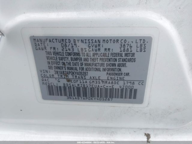 2019 NISSAN SENTRA 3N1AB7AP0KY405287 Photo 8