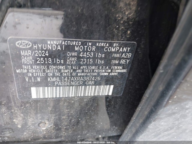 KMHL14JAXRA387426 Hyundai gdi theta iii