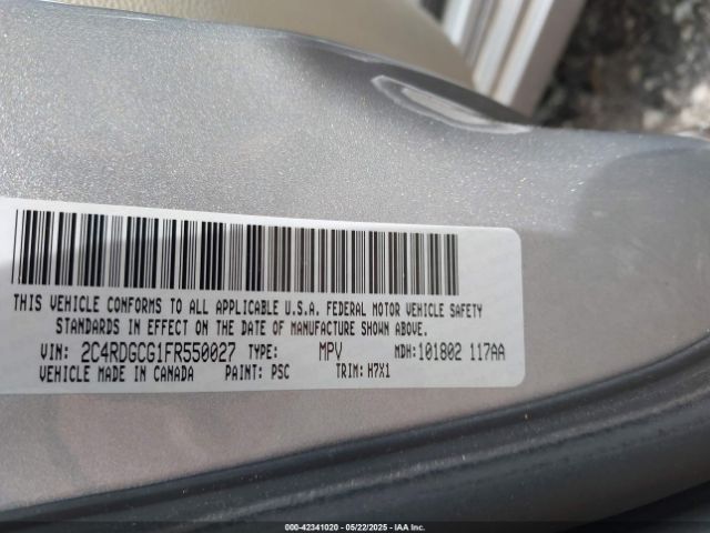 2C4RDGCG1FR550027 Dodge Grand Caravan Sxt