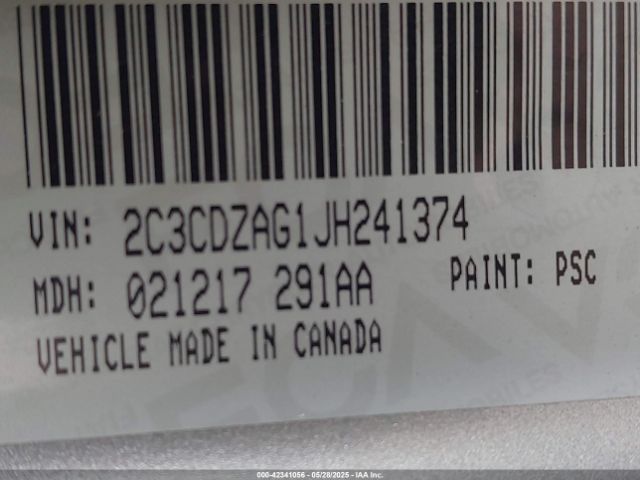 2018 DODGE CHALLENGER 2C3CDZAG1JH241374 Photo 8