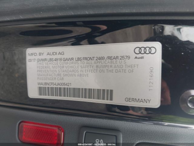 2018 AUDI A5 WAUBNCF54JA005421 Photo 8