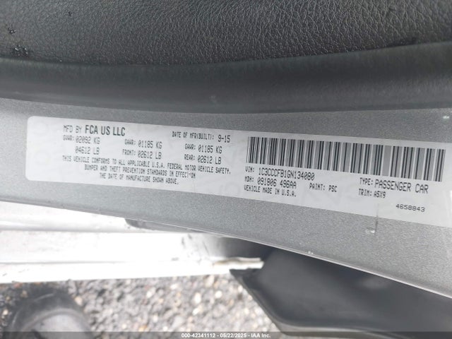 Продаж на аукціоні авто 2016 Chrysler 200 Lx, vin: 1C3CCCFB1GN134080, номер лоту: 42341112
