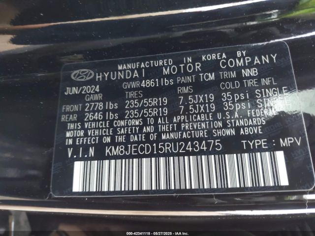 2024 HYUNDAI TUCSON HYBRID KM8JECD15RU243475 Photo 8