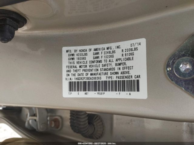 1HGCR2F39EA289365 Honda ACCORD LX