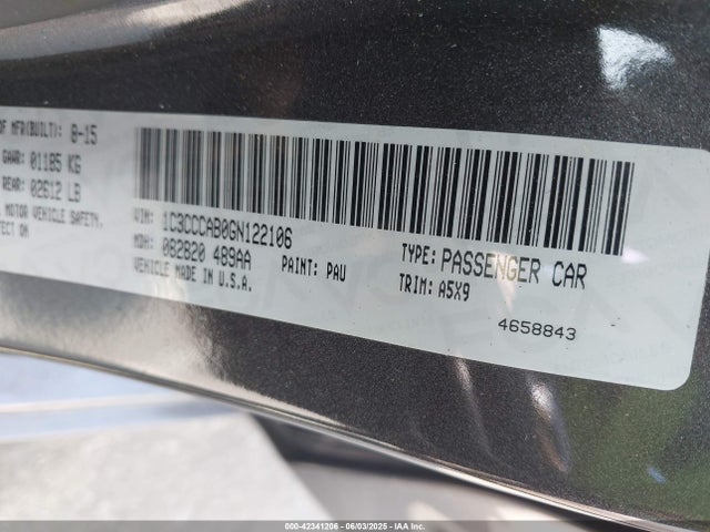 2016 Chrysler 200 Limited მანქანა იყიდება აუქციონზე, vin: 1C3CCCAB0GN122106, აუქციონის ნომერი: 42341206
